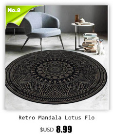 Miękka mata podłogowa z klasycznym geometrycznym wzorem kwiatowym - okrągły dywan antypoślizgowy, idealny do salonu i sypialni - Wianko - 8