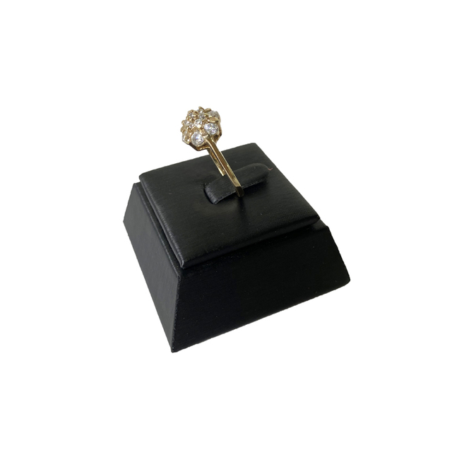 Stojak na biżuterię Pierścień Wyświetlacz Premium w Czarnym Wykończeniu z Eleganckim Uchwytem z Czarną Szczotkowaną Skórą PU - Wianko - 12