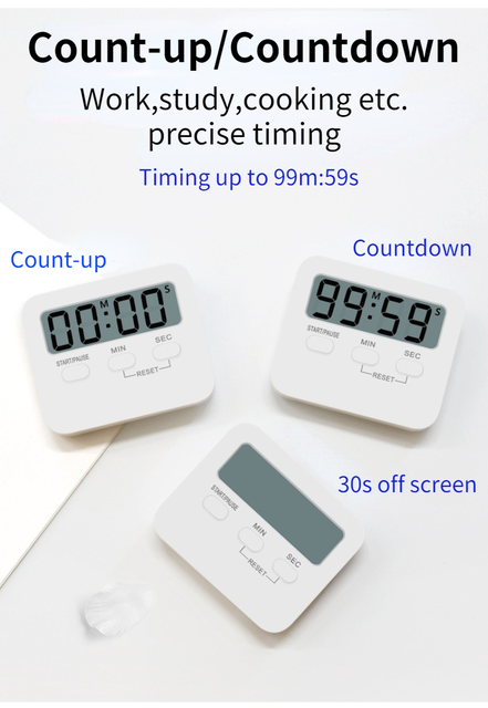 Minutnik kuchenny LCD z funkcją odliczania magnetycznym zegarem i przypomnieniem temperatury - Wianko - 4