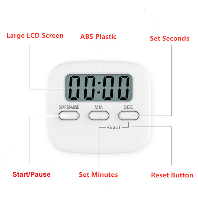 Minutnik kuchenny LCD z funkcją odliczania magnetycznym zegarem i przypomnieniem temperatury - Wianko - 10