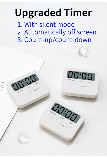 Minutnik kuchenny LCD z funkcją odliczania magnetycznym zegarem i przypomnieniem temperatury - Wianko - 2