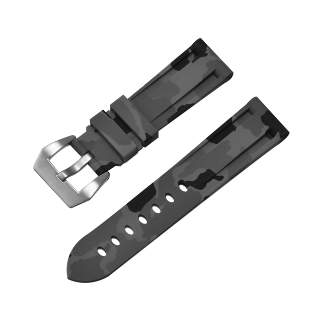 Regulowany pasek z gumy silikonowej w kamuflażu, szerokości 20/22/24mm, do zegarka sportowego Panerai - Wianko - 3