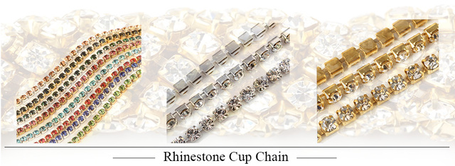 Puchar łańcuch z kryształami Cyrkonie Ss6-ss18 na złotej bazie - idealne do rzemiosła i szycia - Wianko - 1