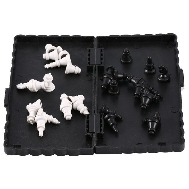 Mini szachy składane, magnetyczne, plastikowe, przenośna szachownica - zabawka dla dzieci - Wianko - 5