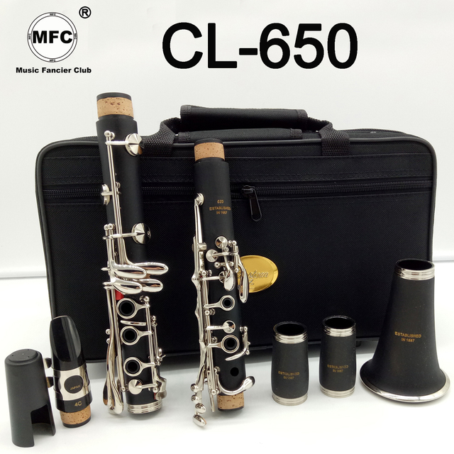 Profesjonalny klarnet Music Fancier Club bakelit Bb posrebrzane klucze 17 klawiszy z etui ustnik MFCCL-650 - Wianko - 4