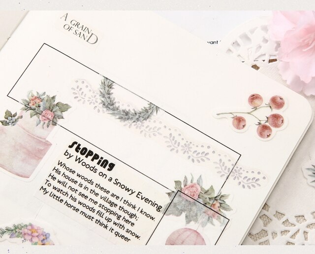 Zestaw 40 sztuk naklejek Vintage Floral rośliny do Scrapbookingu i Journal Planner DIY - Wianko - 18