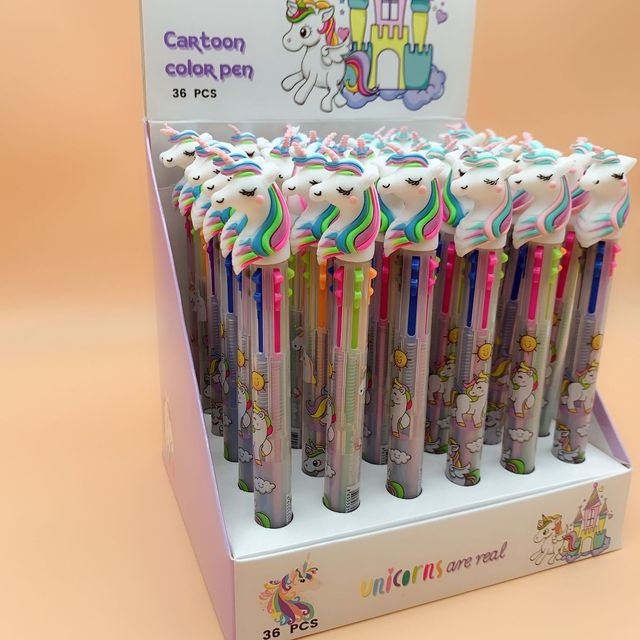Długopis kulkowy kucyk jednorożec z 6 ślicznymi kolorowymi zwierzęcymi wzorami, z kawaii rollerball, silikonową końcówką, idealny na prezent - Wianko - 2