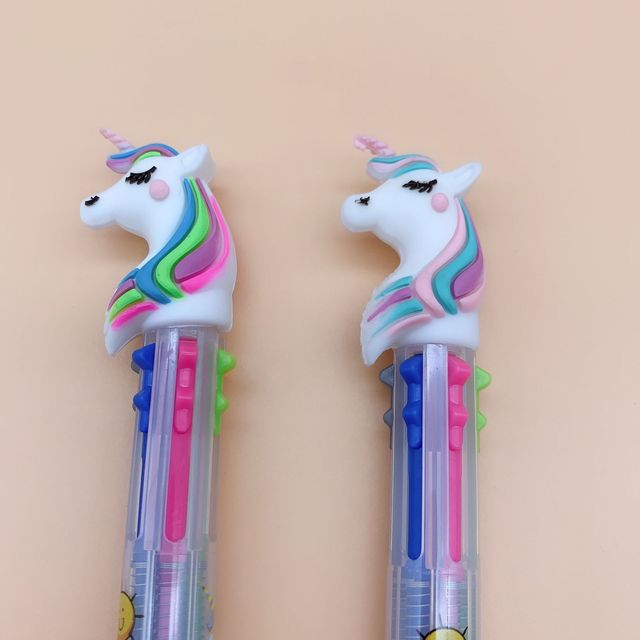 Długopis kulkowy kucyk jednorożec z 6 ślicznymi kolorowymi zwierzęcymi wzorami, z kawaii rollerball, silikonową końcówką, idealny na prezent - Wianko - 5