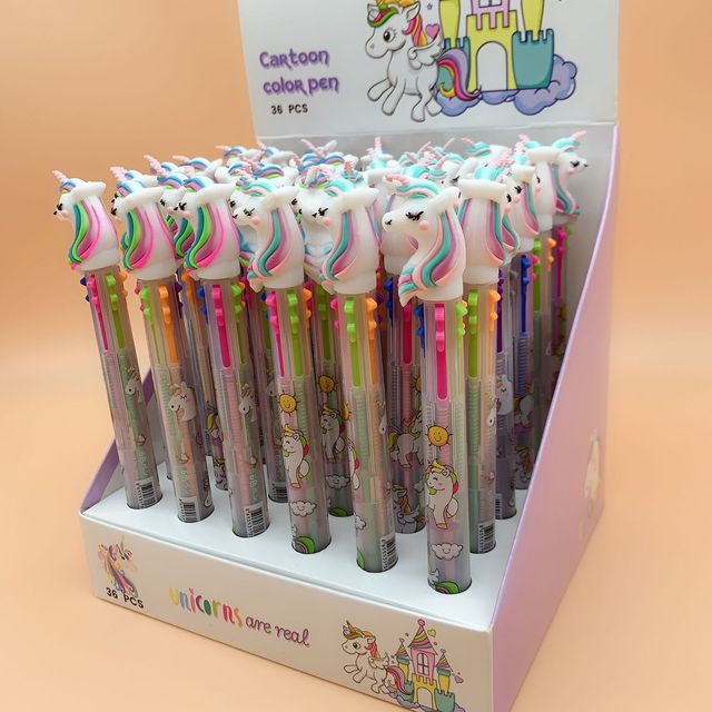 Długopis kulkowy kucyk jednorożec z 6 ślicznymi kolorowymi zwierzęcymi wzorami, z kawaii rollerball, silikonową końcówką, idealny na prezent - Wianko - 3
