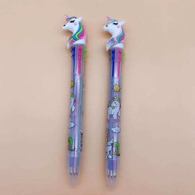 Długopis kulkowy kucyk jednorożec z 6 ślicznymi kolorowymi zwierzęcymi wzorami, z kawaii rollerball, silikonową końcówką, idealny na prezent - Wianko - 4