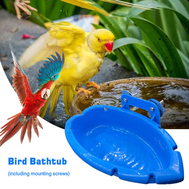 Kąpiel dla małych ptaków - wanienka wodna i karmnik w jednym - dla papug i innych rodzajów ptaków - Wianko - 4
