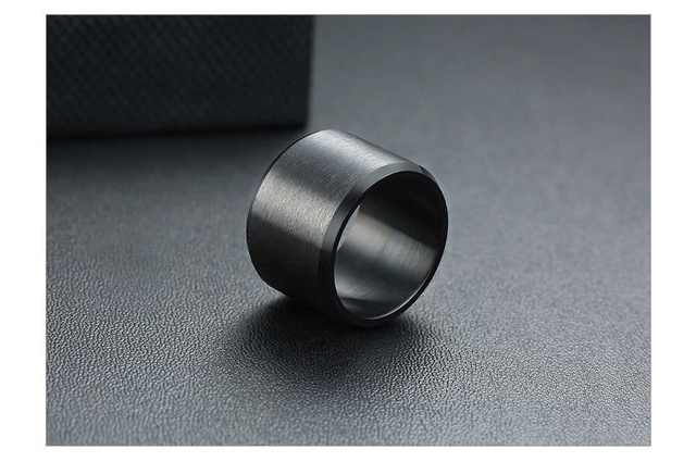 Vnox Masywny męski pierścień z czarnej stali nierdzewnej o szerokości 15 mm w stylu punkowym - Wianko - 8