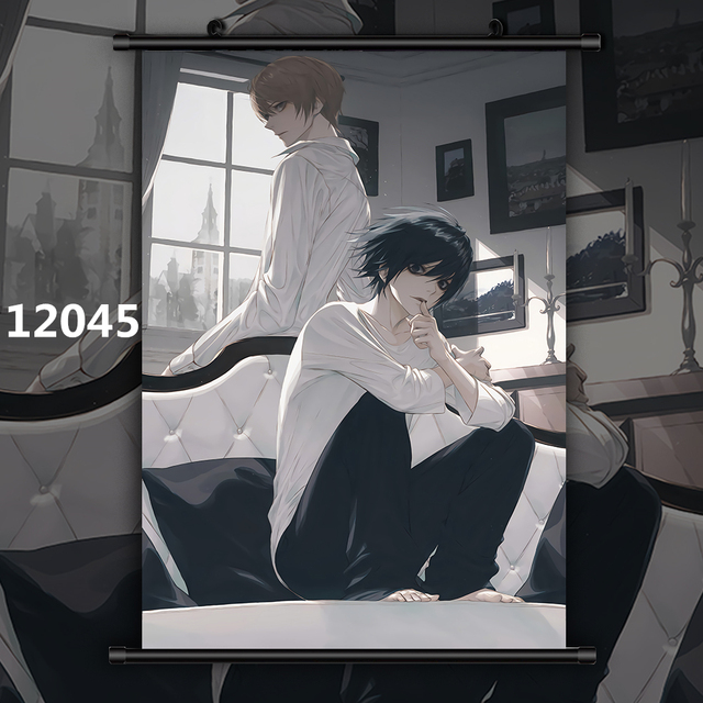 Plakat na ścianę z anime Death Note - Yagami Raito i L Lawliet (HD, drukowany na płótnie) - dekoracja ścienna - Wianko - 4