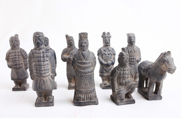 Figurka z terakoty chińskiej armii Qin dynastia - 9 sztuk - Wianko - 4