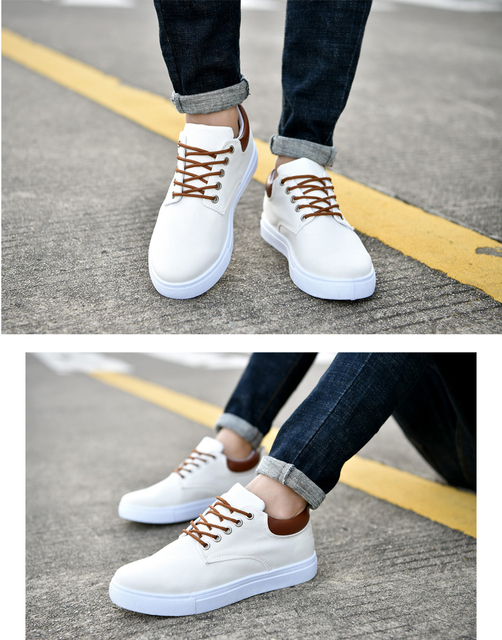 Nowe, oddychające męskie buty nieformalne, antypoślizgowe, odporne na wstrząsy, dużego rozmiaru w kolorze białym - Wianko - 44