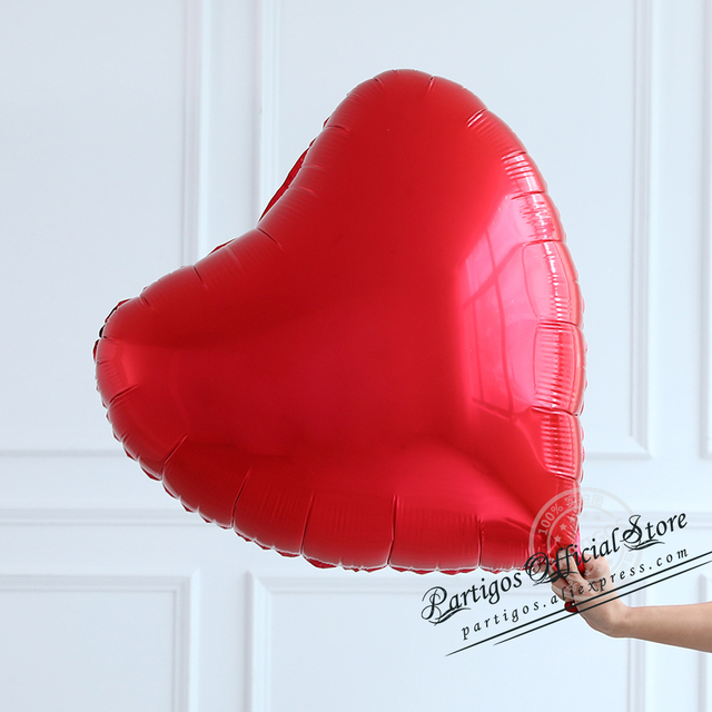 Zestaw 19 czerwonych balonów foliowych w kształcie serca - dekoracje ślubne, walentynki, różowy złoty, list miłosny, folia Globos Helium 2021 - Wianko - 4