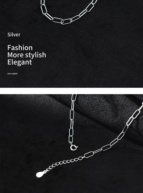 Naszyjnik Modian Minimalizm z łańcuszkiem 925 srebro, proste, rockowe, wykwintne, eleganckie charmsy dla kobiet i dziewcząt - nowoczesna biżuteria na prezent - Wianko - 4