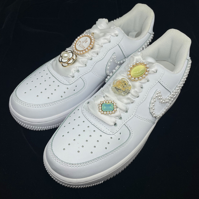 Klamra do sznurowadła All-match z ozdobami ze straszkami i perłami - dekoracje do butów Nike Air Force 1 DIY, eleganckie - Wianko - 3