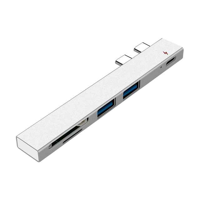 Koncentrator USB C podwójny typ C do MacBooka 13/15 Air - stacja dokująca z ładowaniem USB PD, gniazdo SD/TF oraz Mi USB C HUB - Wianko - 9