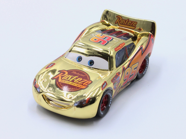 Samochody Disney Pixar Złoty Zygzak McQueen 1:55 - Odlewane modele ze stopu metalu - Zabawki dla dzieci - Wianko - 5