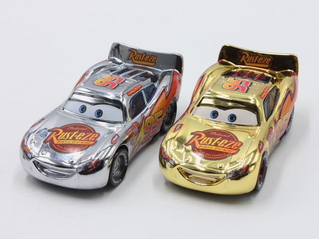 Samochody Disney Pixar Złoty Zygzak McQueen 1:55 - Odlewane modele ze stopu metalu - Zabawki dla dzieci - Wianko - 8