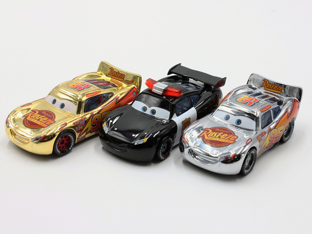Samochody Disney Pixar Złoty Zygzak McQueen 1:55 - Odlewane modele ze stopu metalu - Zabawki dla dzieci - Wianko - 3