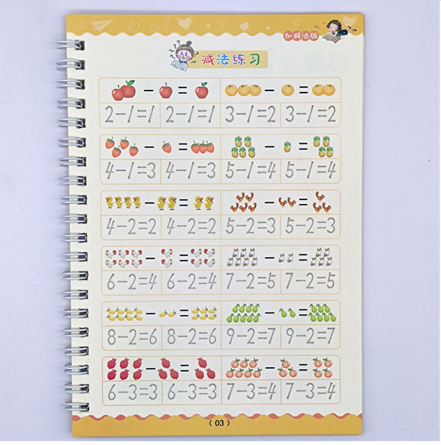 Zestaw 4 nowych zeszytów do kaligrafii - nauka alfabetu, farby arytmetyczne, matematyka dla dzieci i praktyka pisania - Wianko - 11