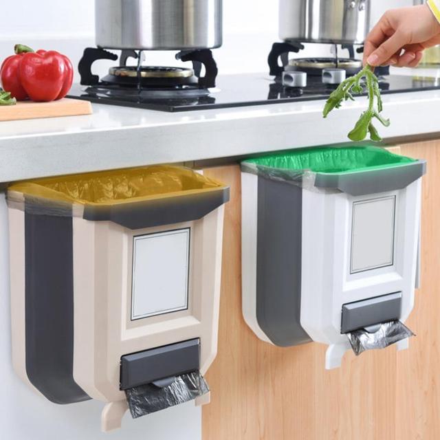 Nowoczesny, składany kuchenny kubeł na śmieci Kapmore - praktyczne rozwiązanie dla Twojej kuchni! - Wianko - 10