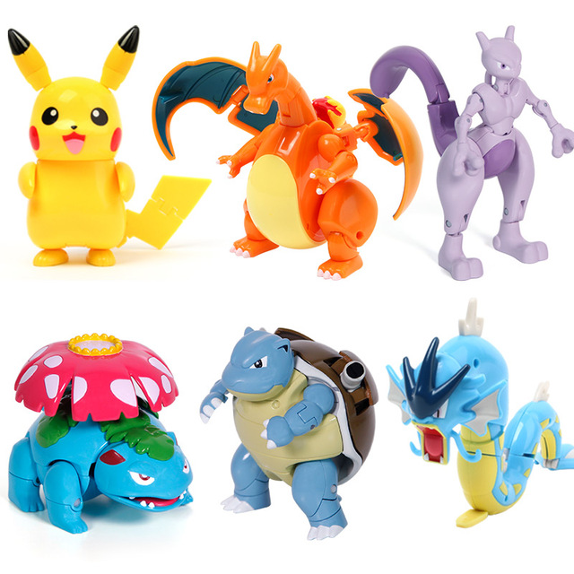 Zestaw 6 oryginalnych figurkowych Pokemonów w Pokeballach: Eevee, Psyduck, Pikachu, Charizard, Venusaur, Blastoise - idealne prezenty dla dzieci - Wianko - 8