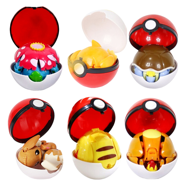 Zestaw 6 oryginalnych figurkowych Pokemonów w Pokeballach: Eevee, Psyduck, Pikachu, Charizard, Venusaur, Blastoise - idealne prezenty dla dzieci - Wianko - 2