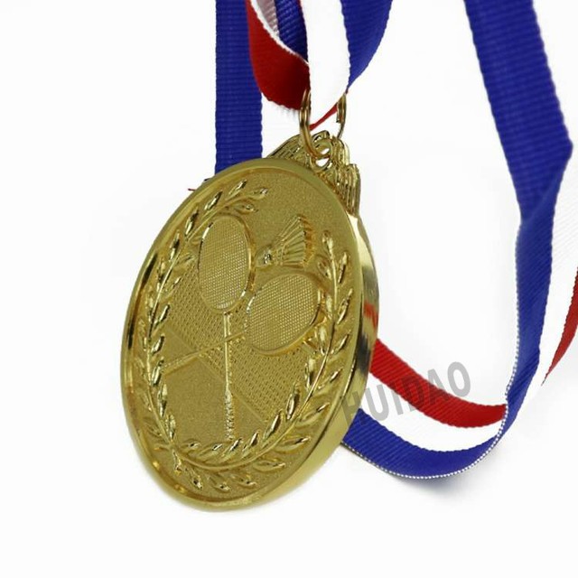 1 sztuka medalu do gry w badmintona z wstążką w kolorze złota - rozmiar 65 mm - Wianko - 2