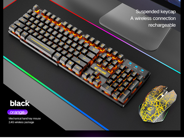 Bezprzewodowy zestaw klawiatury i myszy do gier 2.4G, z podświetleniem LED, dla komputera Macbook, laptopa, PC - sklep internetowy - Wianko - 5