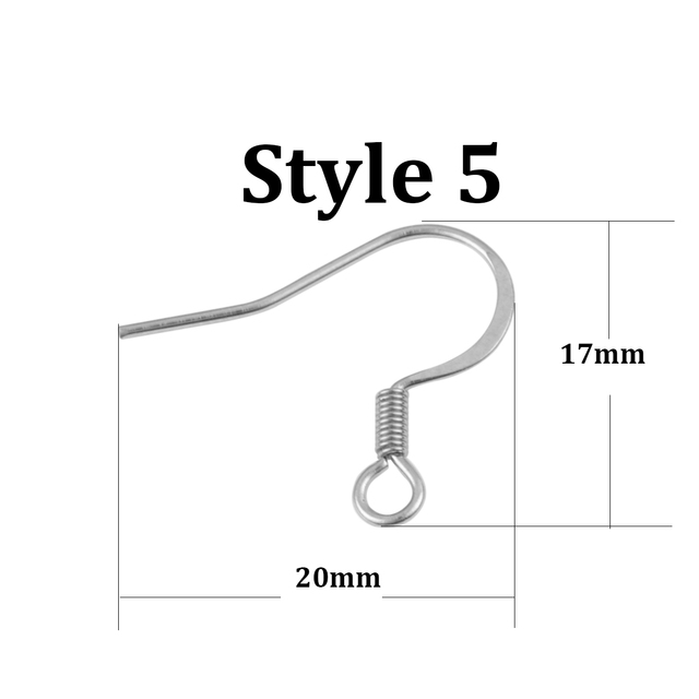 50 sztuk/partia kolczyków Hook Ear Wire Hook ze stali nierdzewnej 316 - Hypoalergiczne, idealne do DIY biżuterii - Wianko - 6