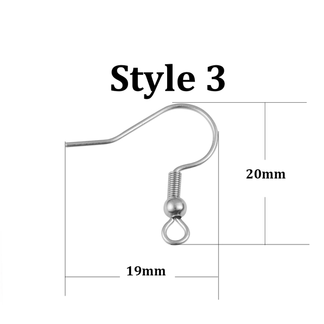 50 sztuk/partia kolczyków Hook Ear Wire Hook ze stali nierdzewnej 316 - Hypoalergiczne, idealne do DIY biżuterii - Wianko - 4