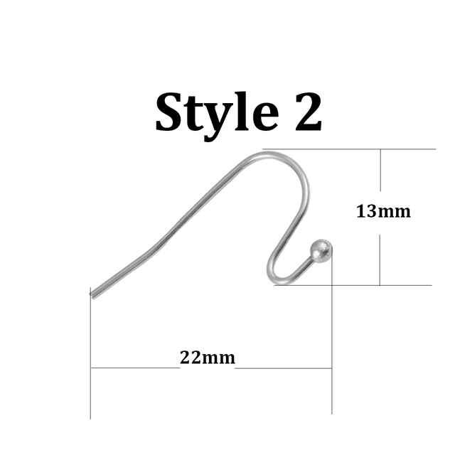 50 sztuk/partia kolczyków Hook Ear Wire Hook ze stali nierdzewnej 316 - Hypoalergiczne, idealne do DIY biżuterii - Wianko - 3