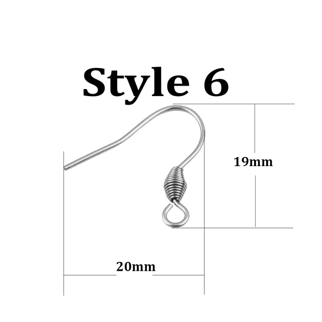 50 sztuk/partia kolczyków Hook Ear Wire Hook ze stali nierdzewnej 316 - Hypoalergiczne, idealne do DIY biżuterii - Wianko - 7