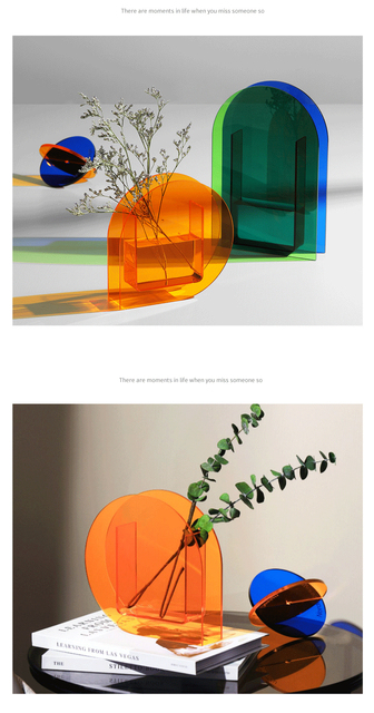 Nordic kreatywny wazon akrylowy, półka na książki, przezroczysty, złoty, dekoracja wnętrza, sztuczny kwiat - Wianko - 4