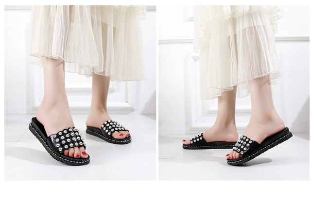 Sandały damskie z grubą podeszwą i perłą – letnie kapcie w nowym stylu - Wianko - 31