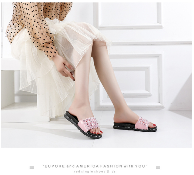 Sandały damskie z grubą podeszwą i perłą – letnie kapcie w nowym stylu - Wianko - 22