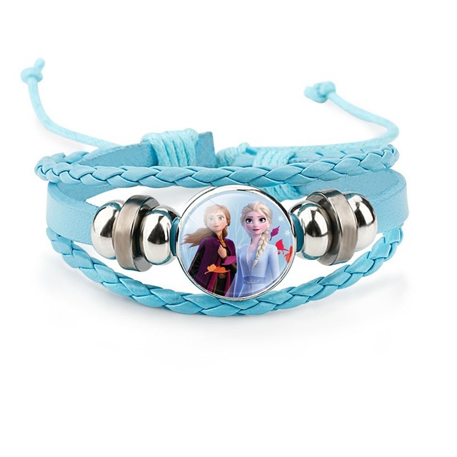 Dziecięca bransoletka z ręcznie wyszywanymi koralikami Disney Frozen 2 – różowa Elsa i księżniczka Anna – prezent urodzinowy dla niej - Wianko - 4