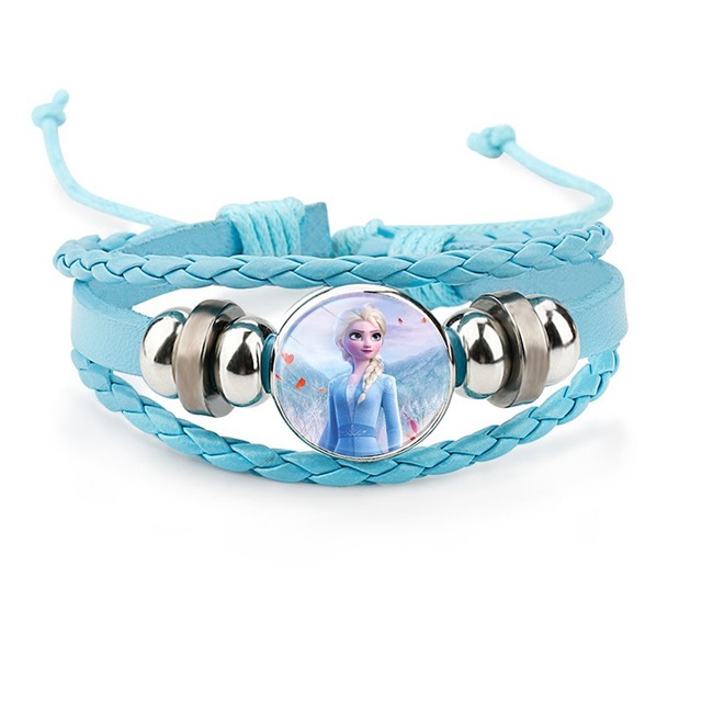 Dziecięca bransoletka z ręcznie wyszywanymi koralikami Disney Frozen 2 – różowa Elsa i księżniczka Anna – prezent urodzinowy dla niej - Wianko - 8