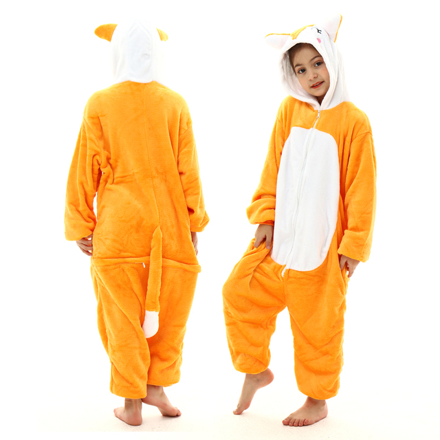 Kigurumi Fox Onesie piżama jednoczęściowa z motywem lisa - pomarańczowy różowy niebieski jednorożec, dostępna dla chłopców i dziewcząt, idealna do cosplayu zwierząt, bożego narodzenia oraz jako piżama dla dzieci - Wianko - 35