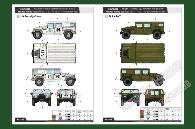 Model samochodu pancernego plastikowy do złożenia 1:35 Meng Shi 1.5 Ton MLUV - twarda nasadka wojskowa - Wianko - 10