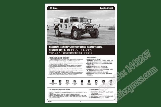 Model samochodu pancernego plastikowy do złożenia 1:35 Meng Shi 1.5 Ton MLUV - twarda nasadka wojskowa - Wianko - 11