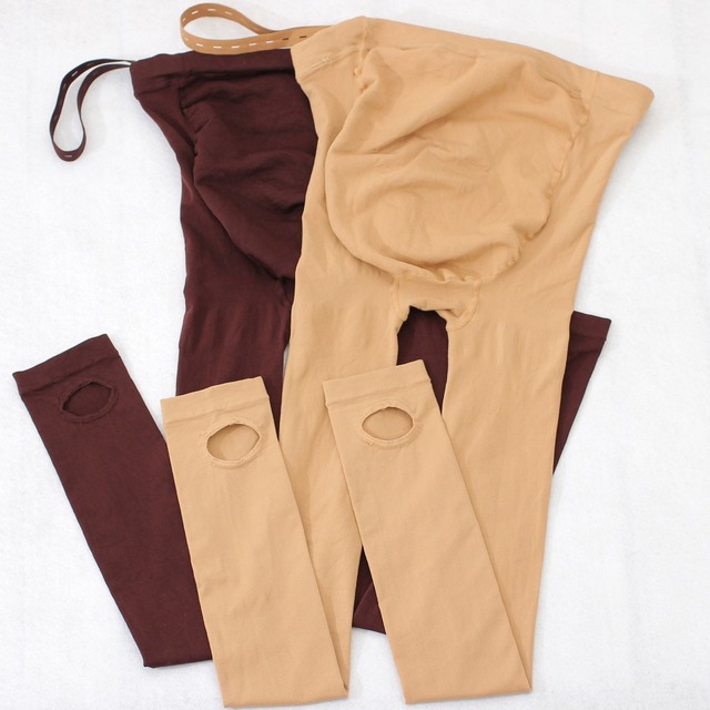 Flanelowe rajstopy legginsy dla kobiet w ciąży - regulowany brzuch - jesień/zima - 3 sztuki - Wianko - 3