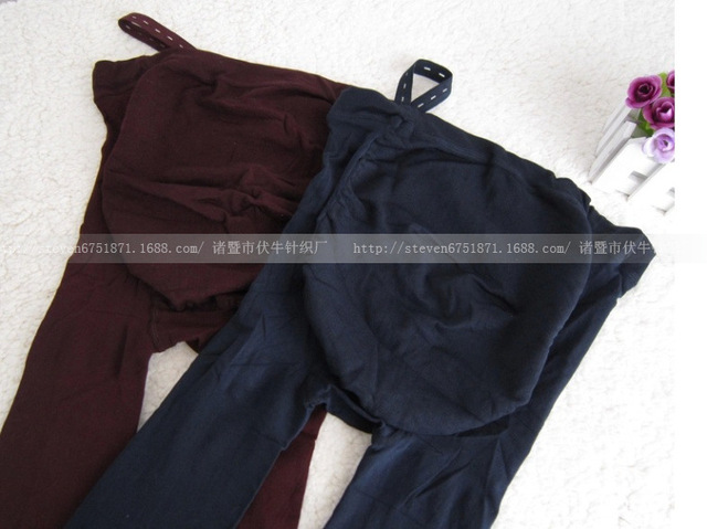 Flanelowe rajstopy legginsy dla kobiet w ciąży - regulowany brzuch - jesień/zima - 3 sztuki - Wianko - 4