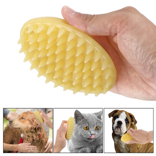 Miękka szczotka do czyszczenia dla psa i kota- narzędzie masujące i delikatnie myjące z silikonowymi włosiami - Wianko - 8