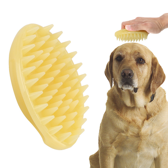 Miękka szczotka do czyszczenia dla psa i kota- narzędzie masujące i delikatnie myjące z silikonowymi włosiami - Wianko - 7