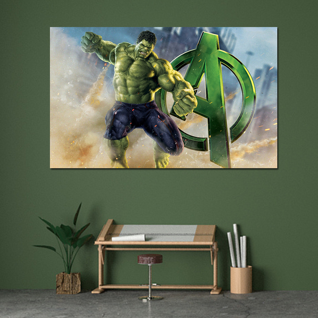 Obraz na ścianę z nadrukami Marvel Iron Man Hulk Kapitan Ameryka – dekoracja do salonu i sypialni na płótnie Home Decor - Wianko - 4