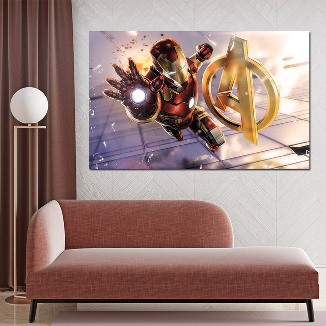 Obraz na ścianę z nadrukami Marvel Iron Man Hulk Kapitan Ameryka – dekoracja do salonu i sypialni na płótnie Home Decor - Wianko - 5